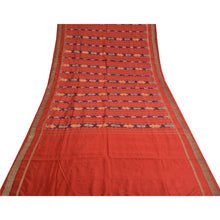 Load image into Gallery viewer, Sanskriti Vintage Sarees Red Pochampally Hand Woven Ikat Pure Silk Sari Fabric
