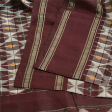 Load image into Gallery viewer, Sanskriti Vintage Sarees Wine Pochampally Hand Woven Ikat Pure Silk Sari Fabric
