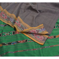 Sanskriti Vintage Sarees Mauve Odisha Hand Woven Ikat Pure Cotton Sari Fabric