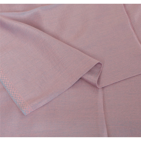 Sanskriti New Pink Viscose Reversible Shawl Woven Work Long Stole Soft Scarf
