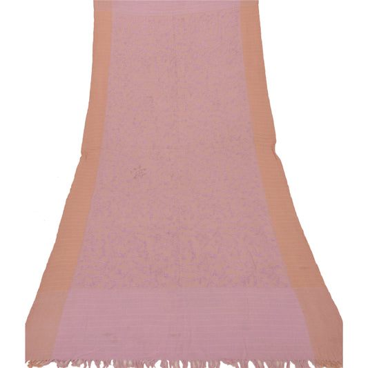 Санскрити Винтаж Розовая шерстяная шаль Ручная вышивка Ари Работа Палантин Теплый шарф