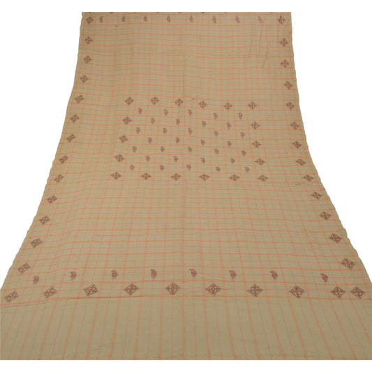 Sanskriti Vintage Brown Woolen Shawl Hand Embroidered Suzani Work Stole Scarf