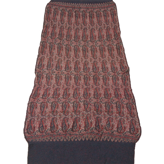 Sanskriti Vintage Multi Color Woolen Shawl Woven Work Long Stole Scarf Paisley