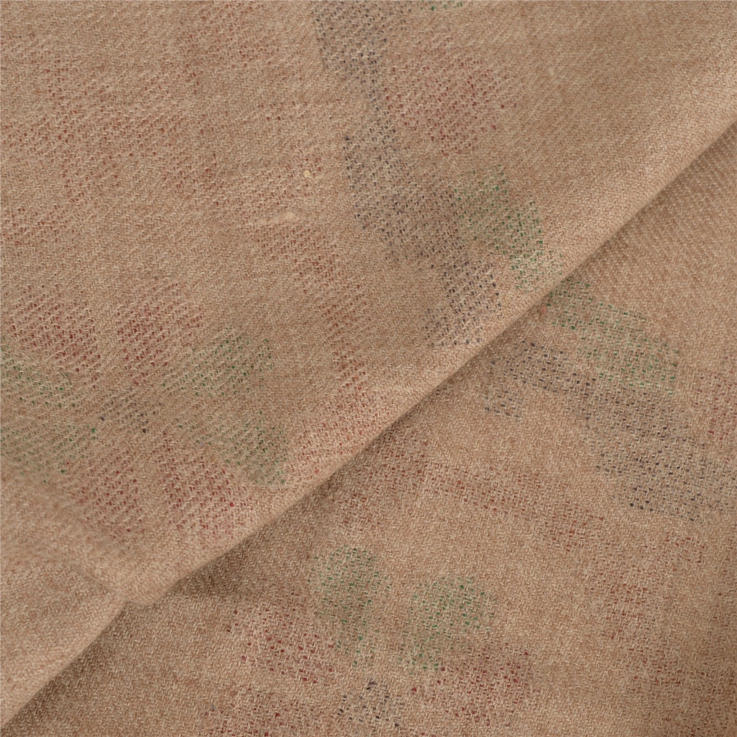 Санскрити Винтаж Коричневый Шерстяной Шаль Вышитый Вручную Длинный Палантин Шарф