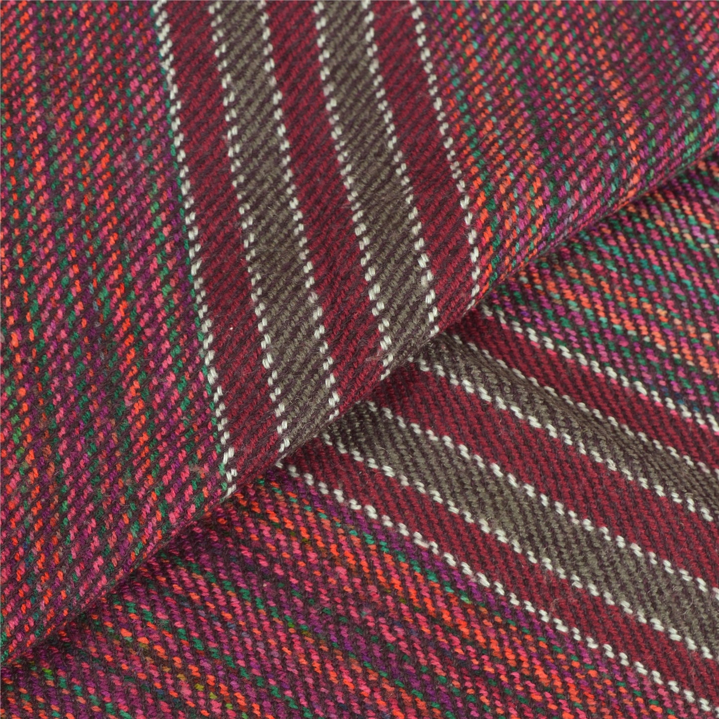 Sanskriti Vintage Woolen Pink Reversible Woolen Shawl Woven Long Stole Scarf