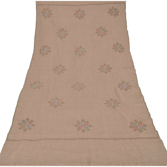 Sanskriti Vintage Long Shawl Hand Embroidered Woolen Suzani Throw Soft Stole