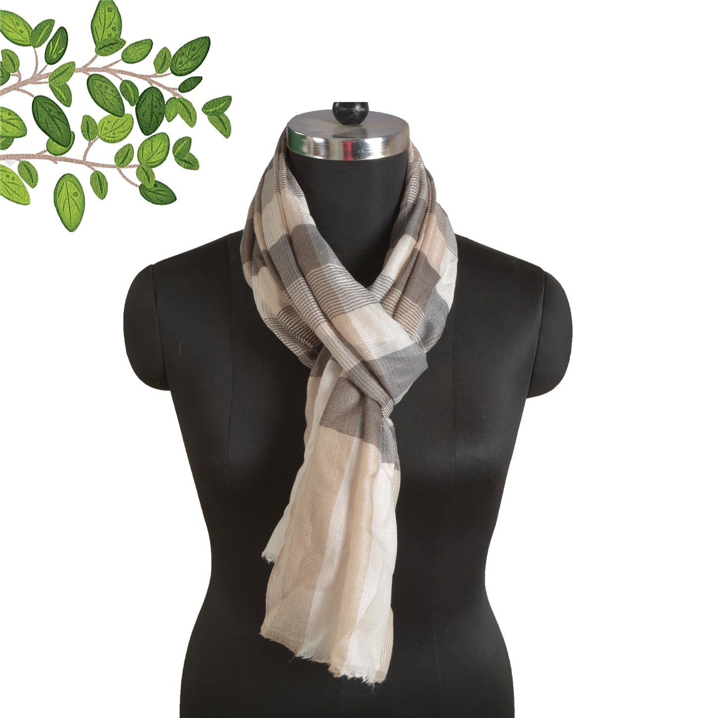 Sanskriti New Multi Color Pure Fine Wool Shawl Woven Work Long Stole Soft Scarf