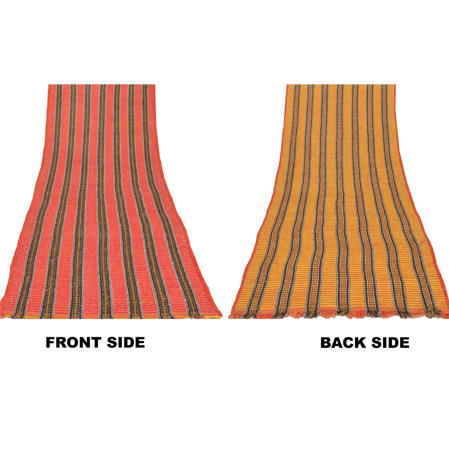 Sanskriti Vintage Uldrød Vendbar Uldsjal Vævet Lang Stola Tørklæde