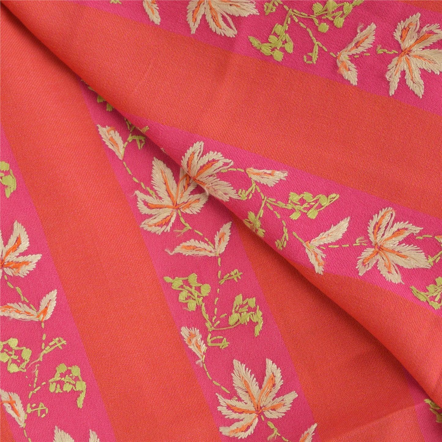 Санскритская винтажная персиковая чистая шерстяная шаль с ручной вышивкой, длинный палантин