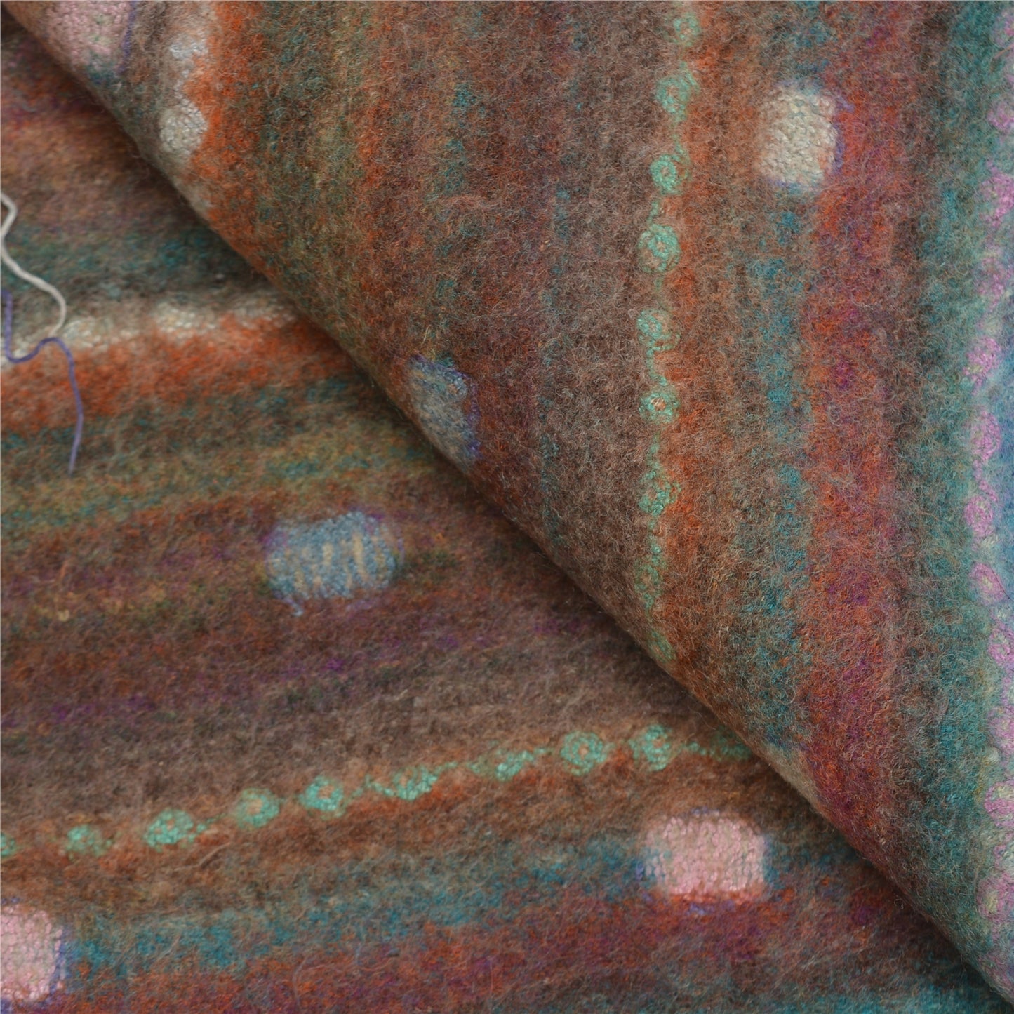 Sanskriti Vintage Long Pure Woolen Shawl Hand Embroidered Ari Work Scarf Stole