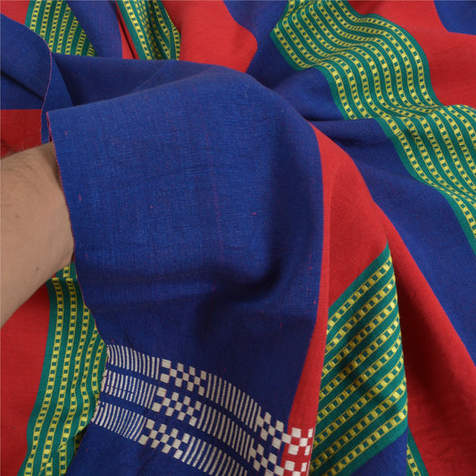 Sanskriti Vintage Long Blend Silk Multi Color Shawl Woven Scarf Throw Soft Stole