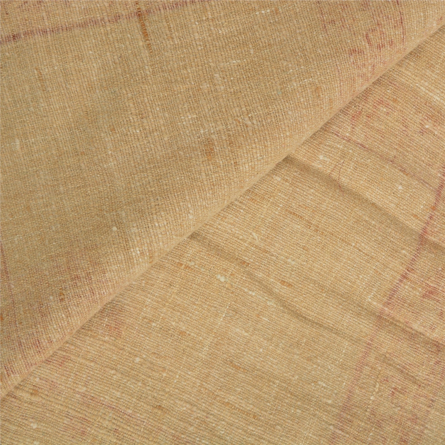 Sanskriti Vintage Long Ivory Pure Handloom Cotton Shawl Block Print Scarf Stole