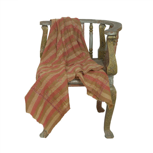 Sanskriti Vintage Long Multicolor Pure Woolen Shawl Handmade Suzani Scarf Stole