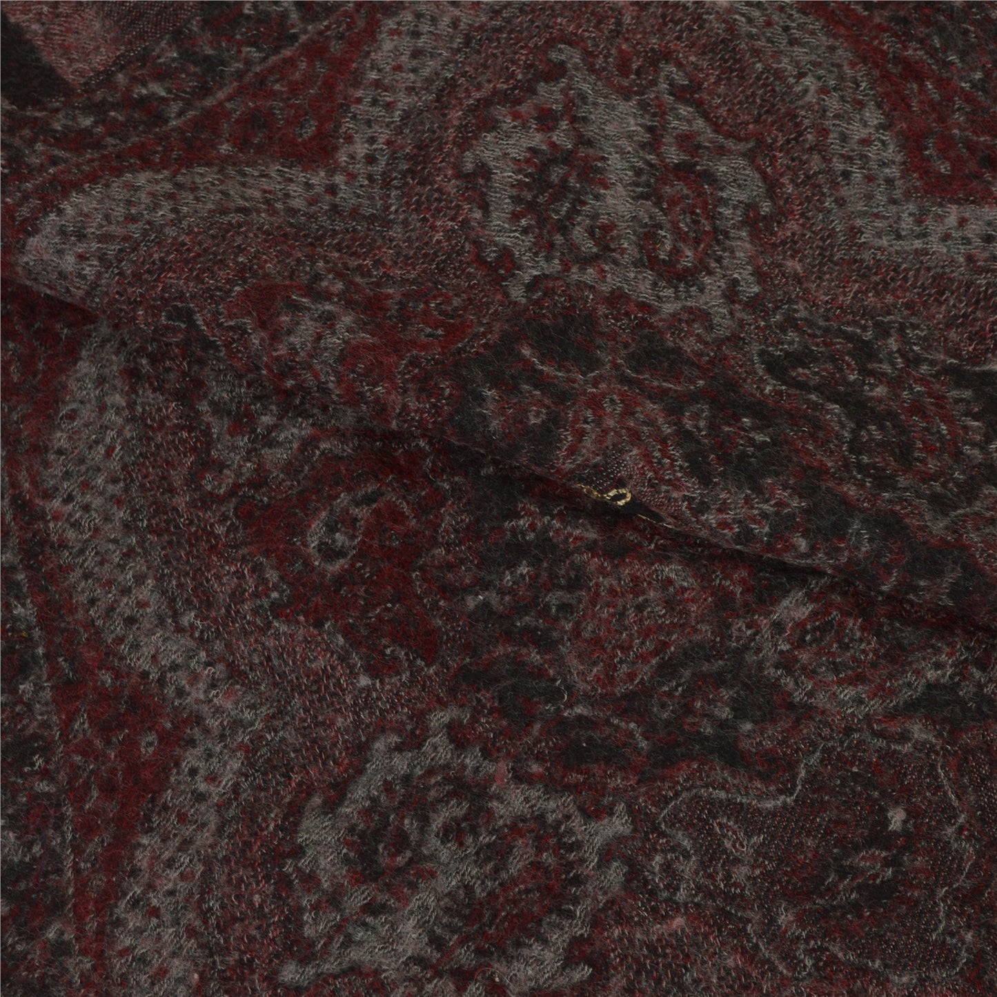 Sanskriti Vintage Long Black Pure Woolen Shawl Handmade Ari Scarf Wrap Stole