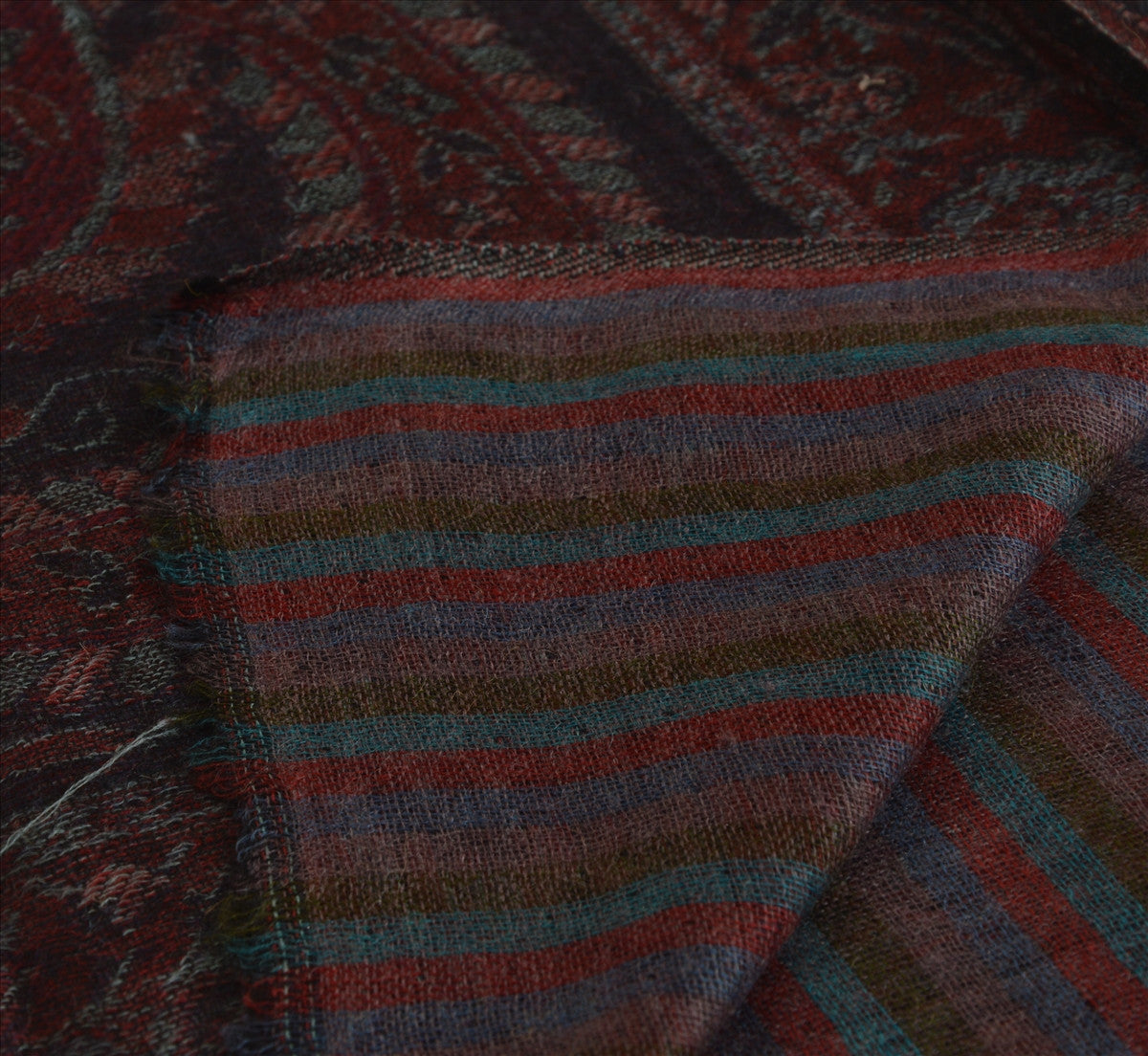 Sanskriti New Indian Woven Pure Pushmina Shawl Scarf Stole Warm Black Paisley