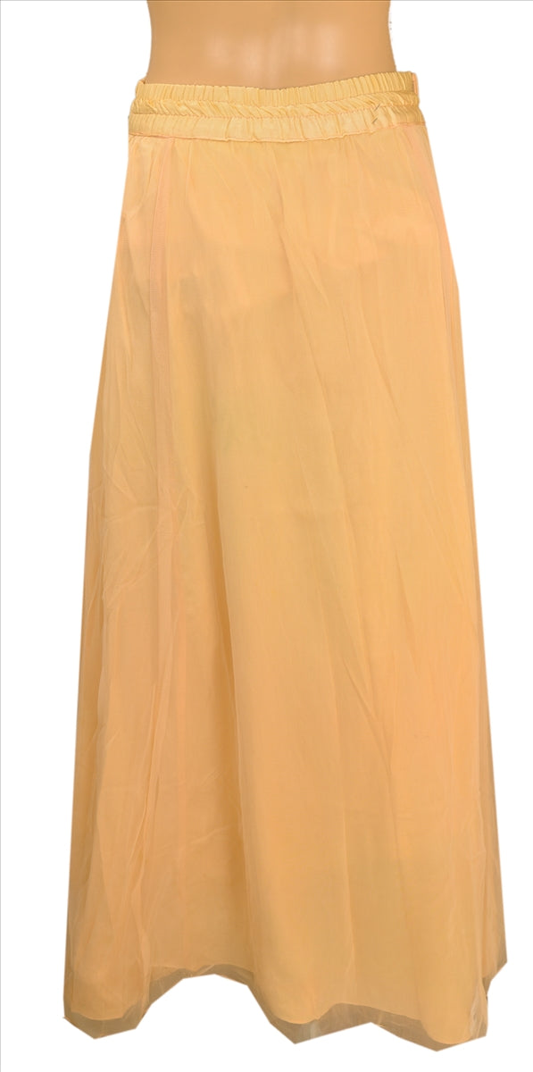 Sanskriti Vintage Indian Bollywood Women Long Skirt Hand Beaded Peach M Size Lehenga