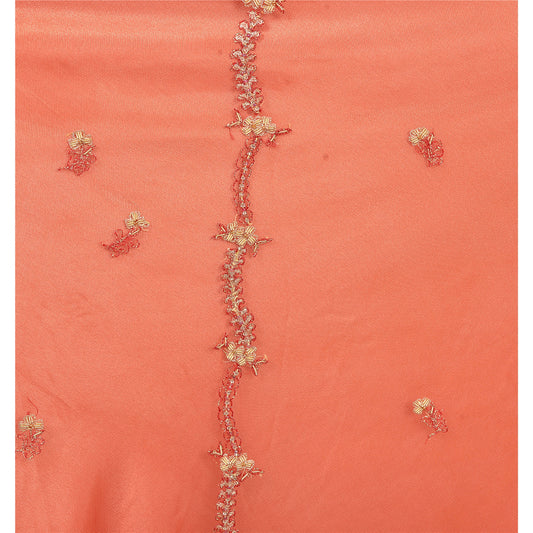 Sanskriti Vintage Hand Beaded Lehenga Indian Skirt Peach Party Zardozi
