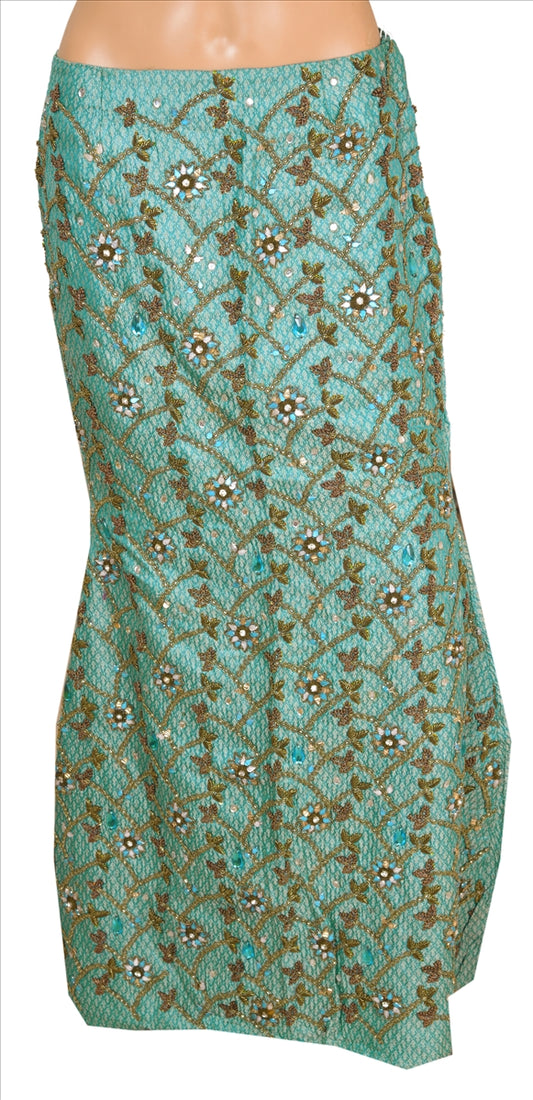 Sanskriti Vintage Vintage Indian Bollywood Women Long Skirt Hand Beaded M Size Lehenga