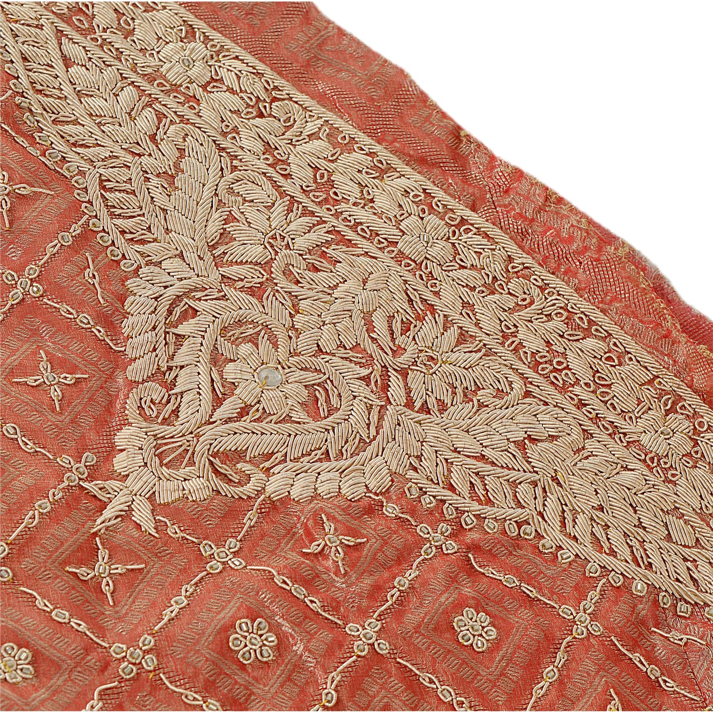 Sanskriti Vintage Usyet Lang Nederdel Lehenga Kraftigt Bryllupsvævet