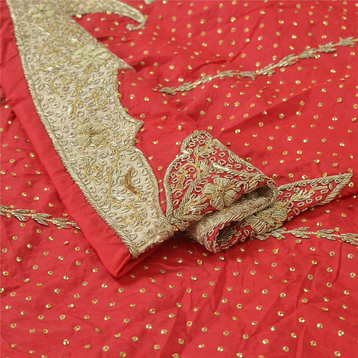 Sanskriti Vintage Long Skirt Pure Silk Handmade Unstitched Traditional Lehenga