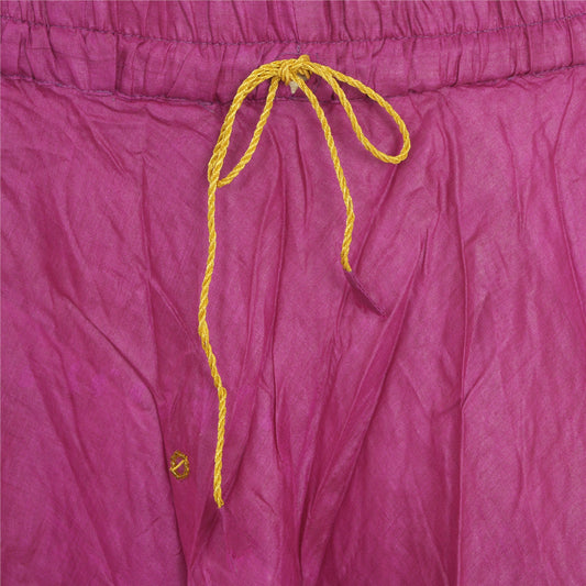 Sanskriti Vintage Skirt Purple 100% Pure Silk Hand-embroidered Stitched Lehanga