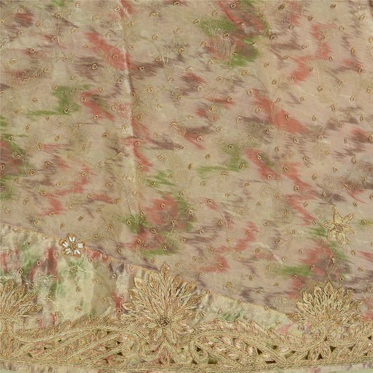 Sanskriti Vintage Long Skirt Pure Tissue Silk Handmade Golden Stitched Lehenga