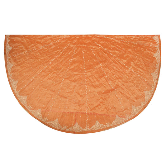 Sanskriti Vintage Long Skirt Pure Tissue Silk Hand Beaded Unstitched Lehenga