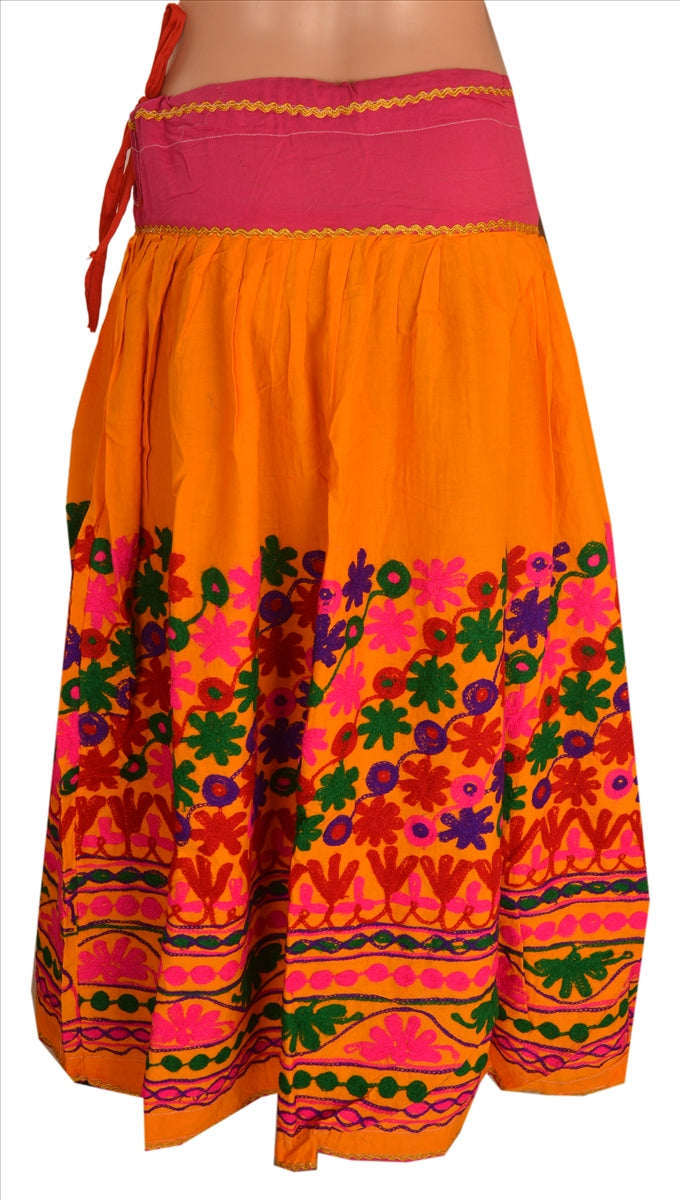 Sanskriti Vintage Indian Bollywood Women Long Skirt Hand Embroidered M Size Lehenga