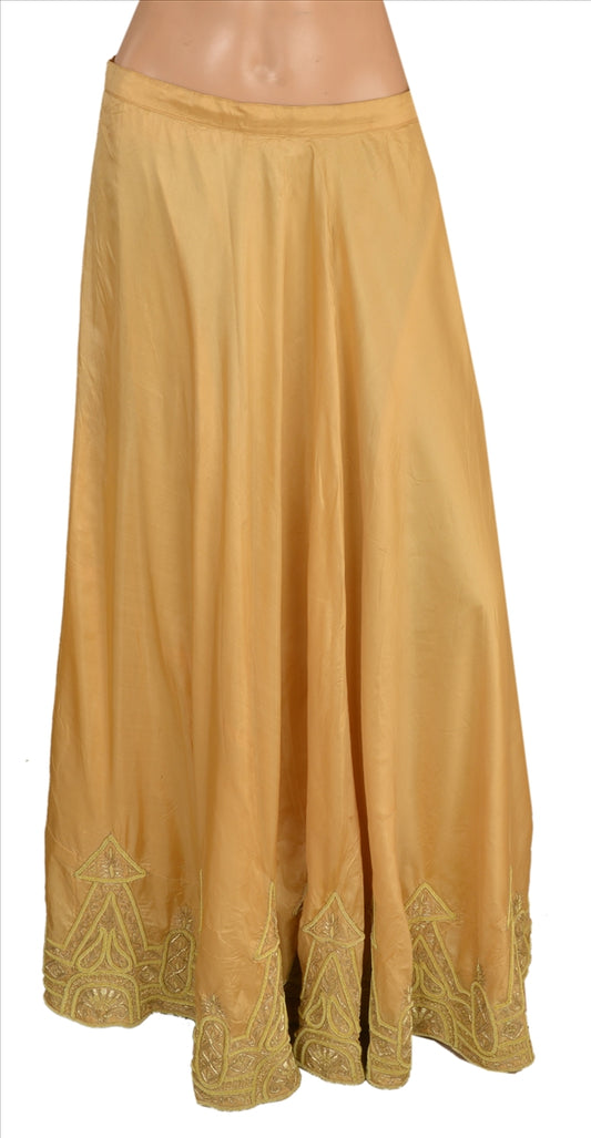 Sanskriti Vintage Indian Bollywood Women Long Skirt Hand Embroidered M Size Zari Lehenga