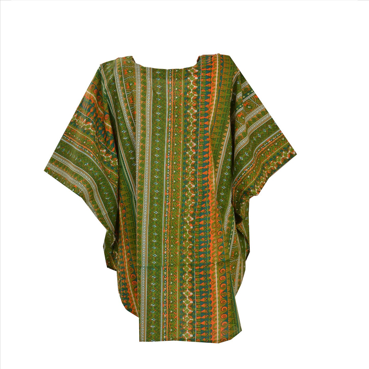 Sanskriti Vinatage Sanskriti New Cotton Hand Beaded Caftan Kaftan Top Shirt Green Rhinestone