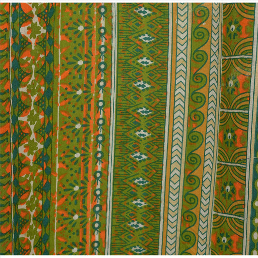 Sanskriti Vinatage Sanskriti New Cotton Hand Beaded Caftan Kaftan Top Shirt Green Rhinestone