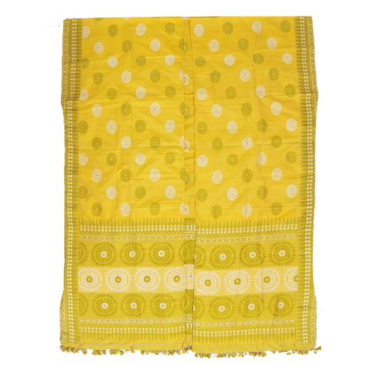 Sanskriti Vintage Recycled Yellow Woven Free Size Kimono Shrug from Dupatta
