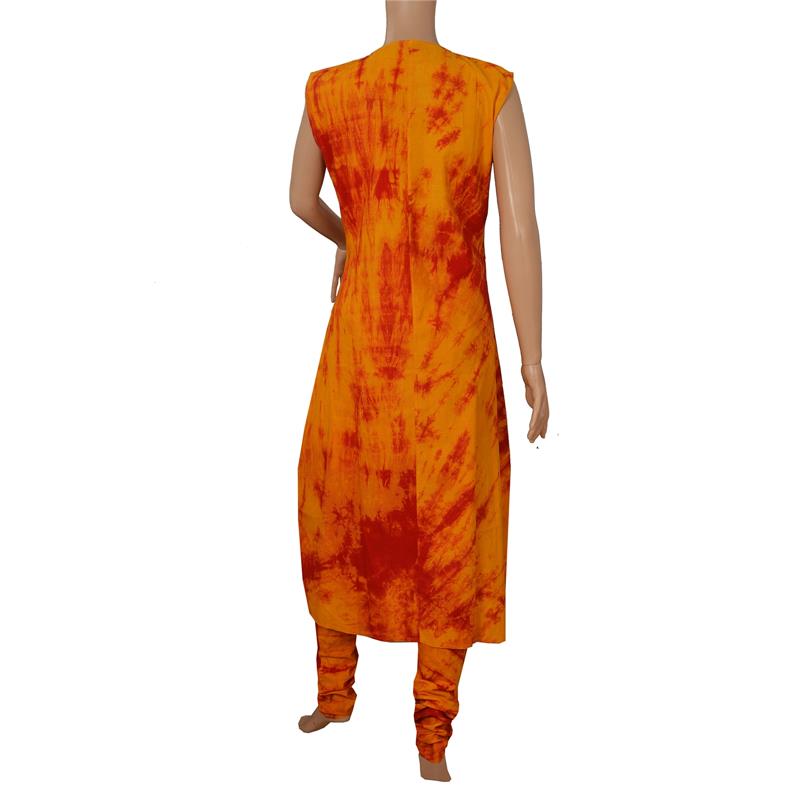 Sanskriti Vintage Pre Owned Cotton Sustainable Fabric Tie & Dye Long Top With Dhoti Pant Designed By Aavran