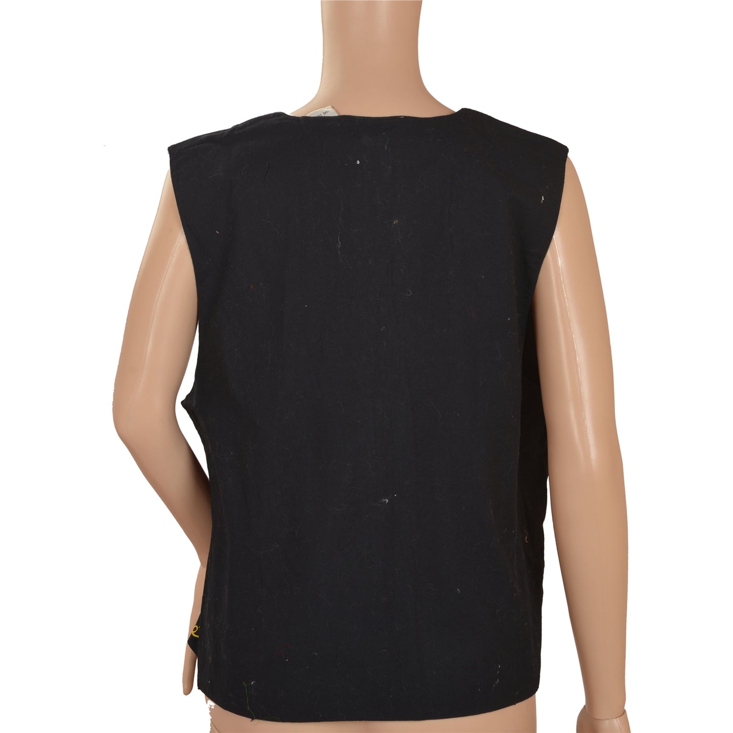 Sanskriti Vintage Sustainable Fabric Cotton Hand Embroidered Arizama Short Top Jacket Black