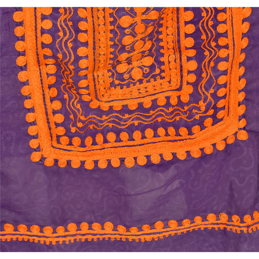 Sanskriti Vintage Sustainable Fabric Woolen Hand Embroidered Arizama Short Jacket Purple