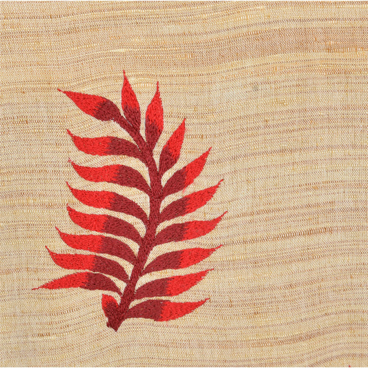 Sanskriti Vintage Sustainable Fabric Cotton Embroidered Long Top Kurta Cream Floral