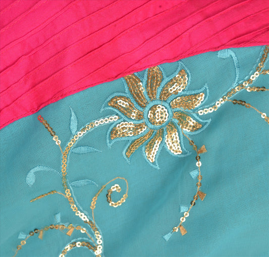 Sanskriti Vintage Sanskriti Tailored Sustainable Fabric Georgette Hand Beaded Top Poncho Kaftan Fashion Indian