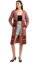 Load image into Gallery viewer, Sanskriti Vintage Long Quilted Jacket Pure Cotton Floral, Upcycled Free Size
