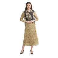 Sanskriti Vintage Coord Set, Pure Crepe Silk Upcycled Sari, Free Size