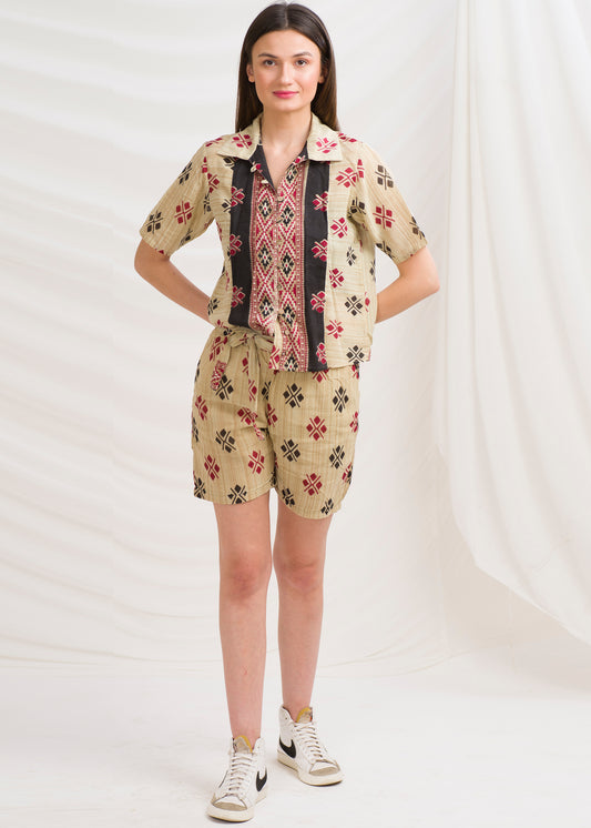 Sanskriti Vintage Coord Set, Pure Cotton Upcycled Sari, Small Size