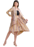 Sanskriti Vintage High Low Coord Set, Pure Crepe Silk Upcycled Sari, Small Size