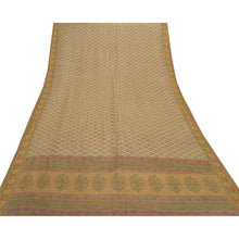 Load image into Gallery viewer, Sanskriti Vintage Brown Heavy Sarees Pure Silk Fabric Printed  5 Yard Sari
