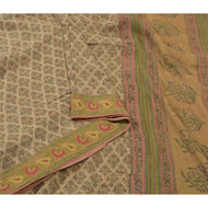Sanskriti Vintage Brown Heavy Sarees Pure Silk Fabric Printed  5 Yard Sari