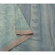 Sanskriti Vintage Grey Heavy Sarees Blend Cotton Fabric Printed & Woven Sari