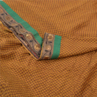Sanskriti Vintage Heavy Brown Sari Pure Silk Fabric Polka  Dots Printed Sarees
