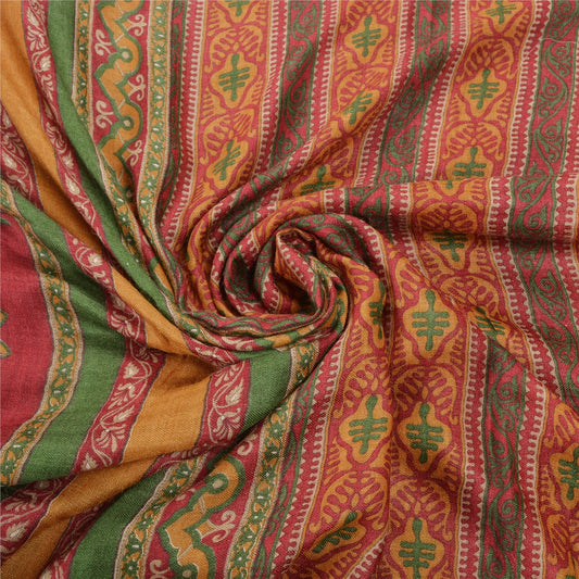 Sanskriti Vintage Heavy Indian Sarees 100% Pure Woolen Sustainable Fabric Printed Woven Sari