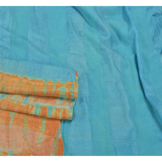 Sanskriti Vintage Heavy Indian Sarees Pure Tussar Silk Woven Tie-Dye Sari Sustainable Fabric