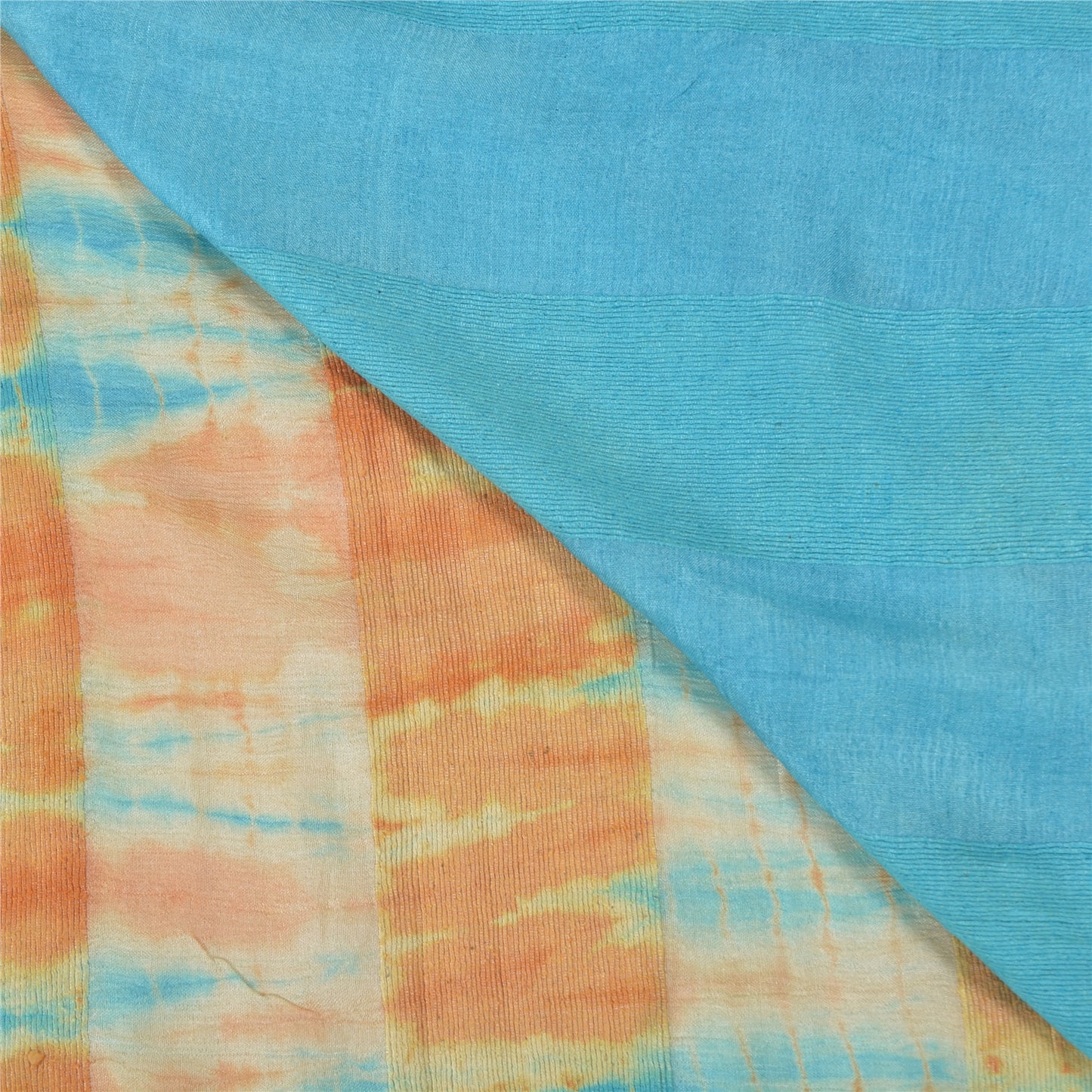 Sanskriti Vintage Heavy Indian Sarees Pure Tussar Silk Woven Tie-Dye Sari Sustainable Fabric