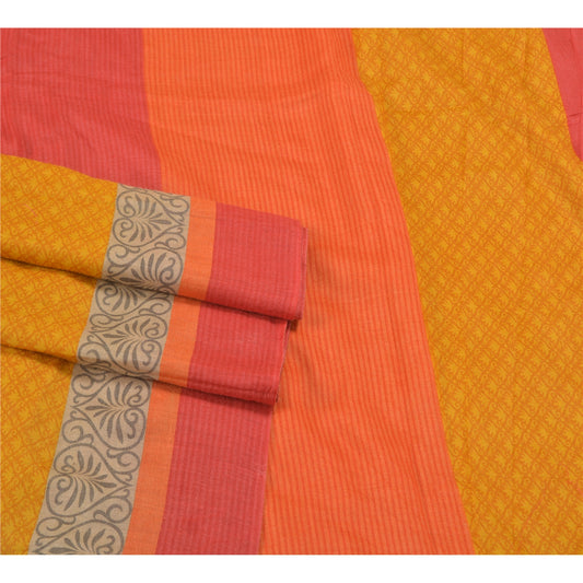 Sanskriti Vintage Heavy Indian Sarees 100% Pure Silk Sustainable Fabric Printed Sari