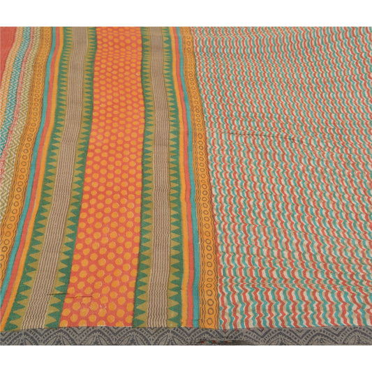 Sanskriti Vintage Multicolor Heavy Sarees 100% Pure Woolen Sustainable Fabric Printed Sari